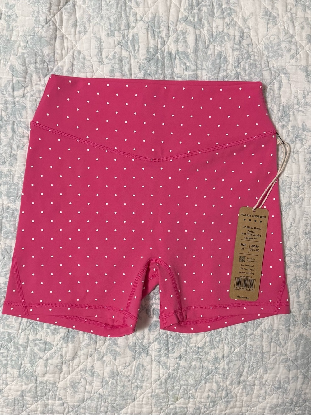 ACTA Pink Polka Dot Biker Shorts